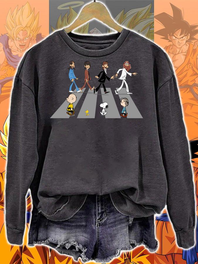 The Abbey Road The Beatles And Peanuts Characters t-shirt sweatshirt