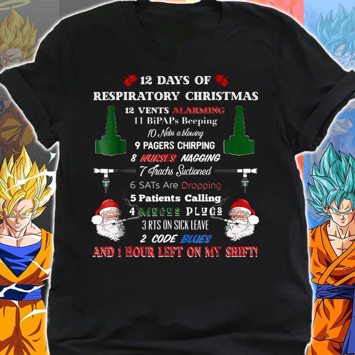 Top 12 Days of Respiratory Therapist Christmas t-shirt shirt