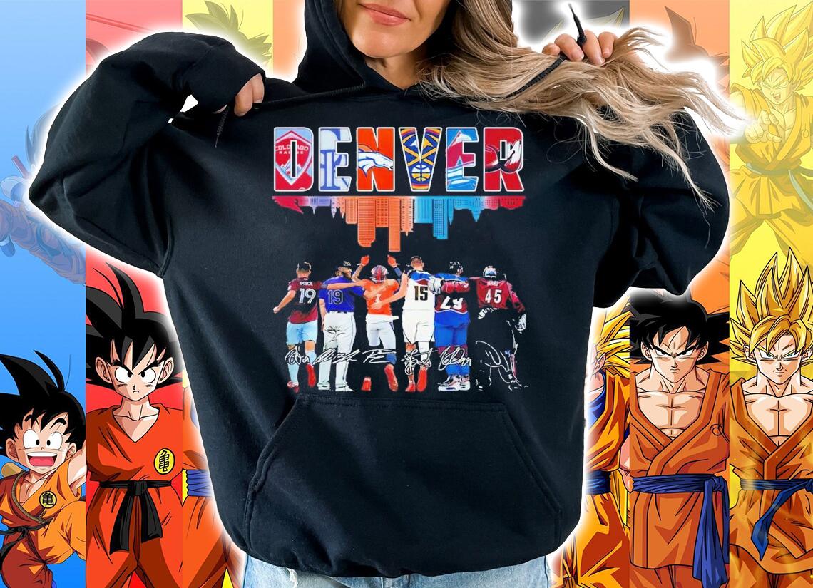 Denver sports teams skyline city players signatures t-shirt hoodie