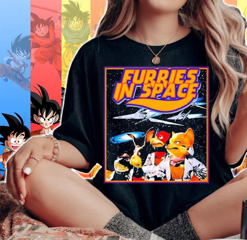 Furries in space shirt t-shirt woman shirt