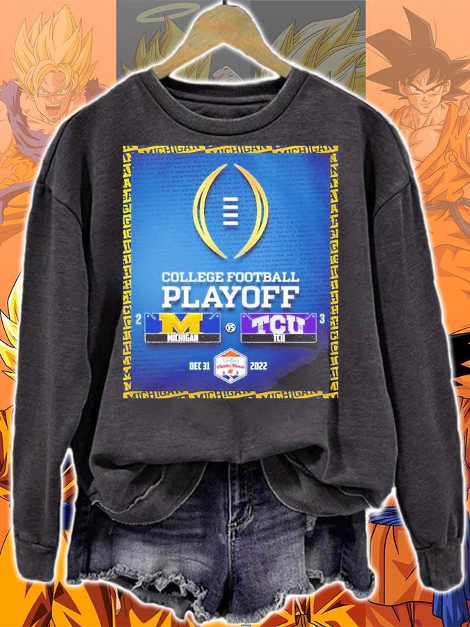 Michigan Wolverines Vs Tcu Horned Frog College Football Playoff Dec 31 2022 Fiesta Bowl Shirt t-shirt sweatshirt
