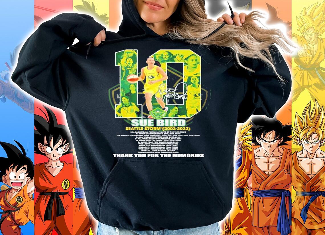 10 Sue Bird Seattle Storm 2002 2022 thank you for the memories shirt t-shirt hoodie