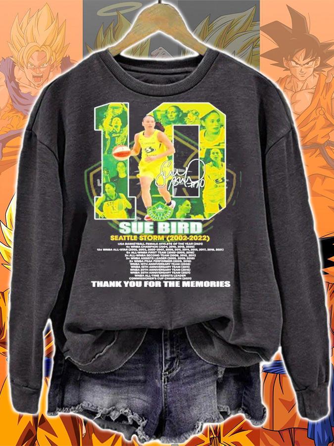 10 Sue Bird Seattle Storm 2002 2022 thank you for the memories shirt t-shirt sweatshirt