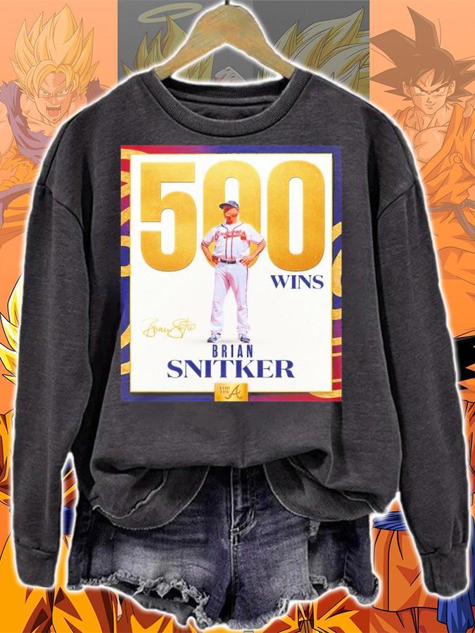 Congratulations To Manager Brian Snitker On His 500th Career Win Shirt t-shirt sweatshirt