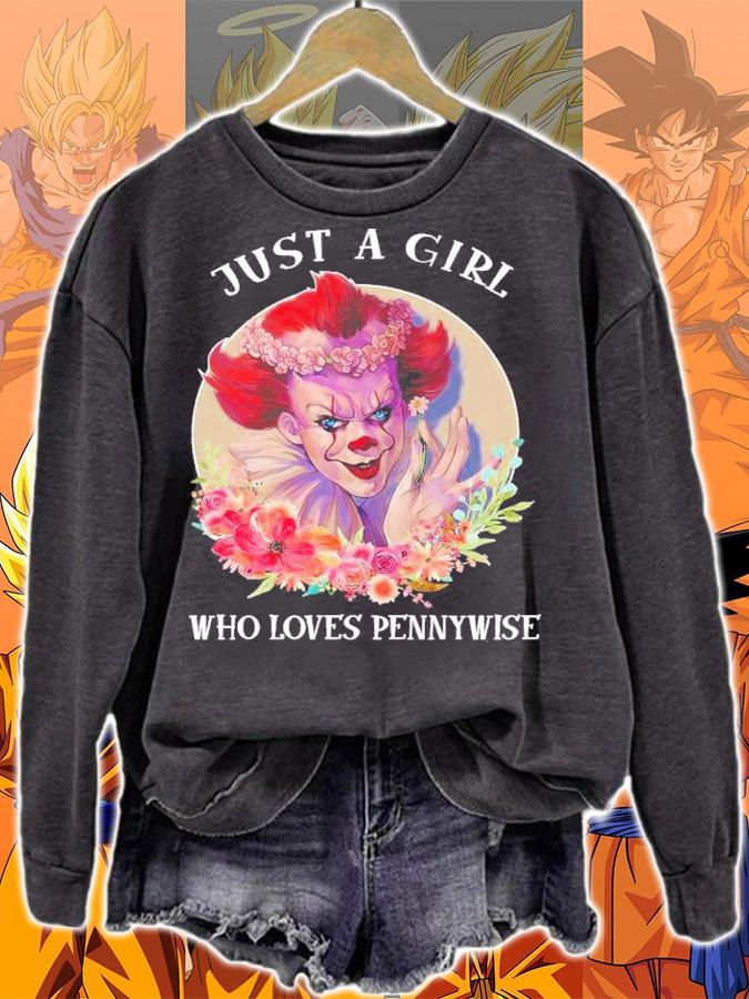 Just A Girl Who Loves Pennywise Horror Movie Halloween Shirt t-shirt sweatshirt
