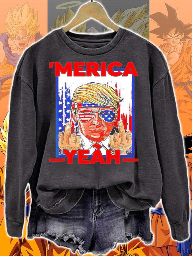 4th of July Patriotic Donald Trump Merica USA Flag t-shirt sweatshirt