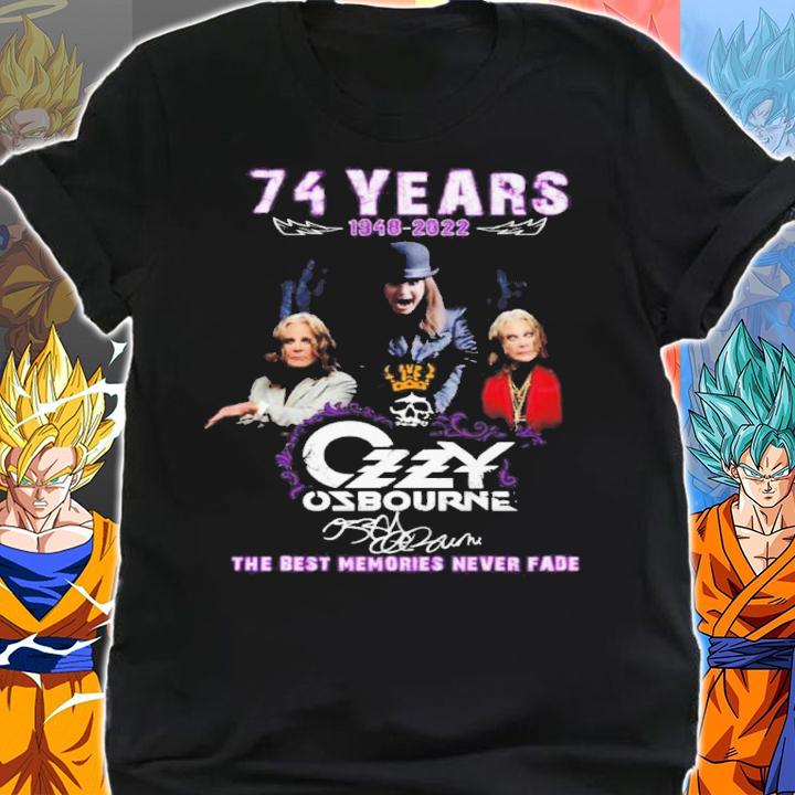74 Years 1948-2022 Ozzy Osbourne Signatures The Best Memories Never Fade t-shirt shirt