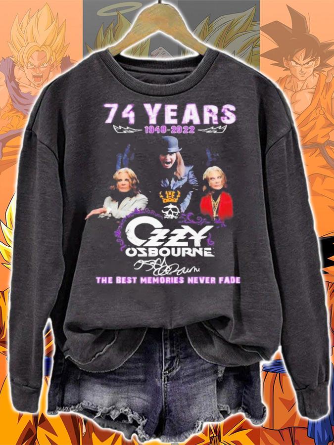 74 Years 1948-2022 Ozzy Osbourne Signatures The Best Memories Never Fade t-shirt sweatshirt