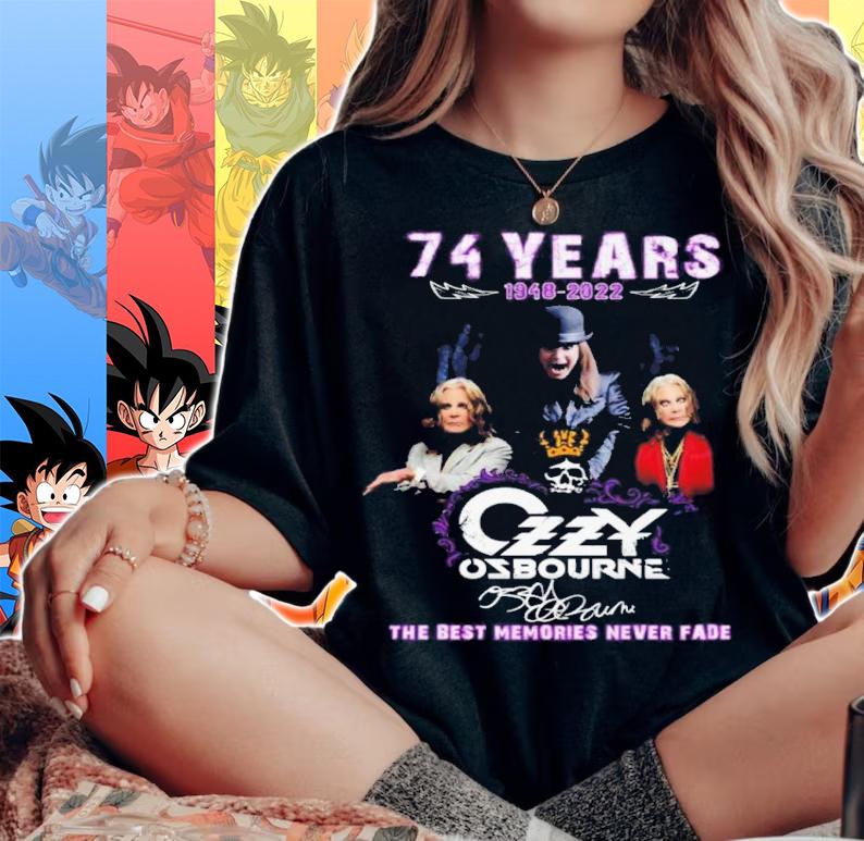 74 Years 1948-2022 Ozzy Osbourne Signatures The Best Memories Never Fade t-shirt woman shirt