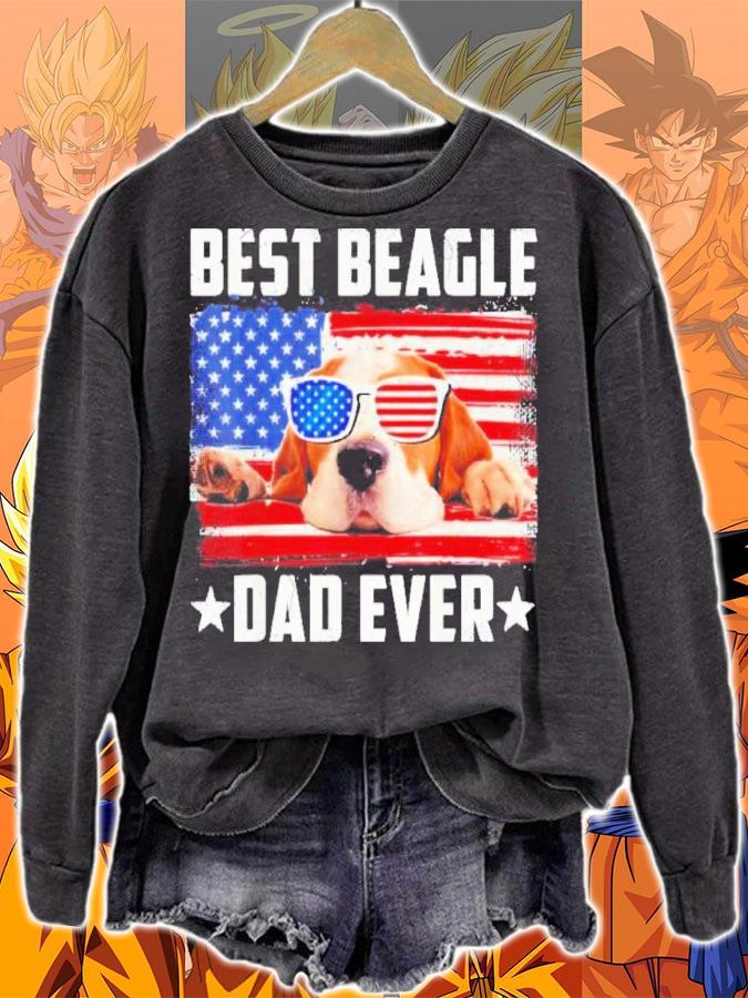 Best Beagle Dad Ever Dog Lover American Flag Shirt t-shirt sweatshirt