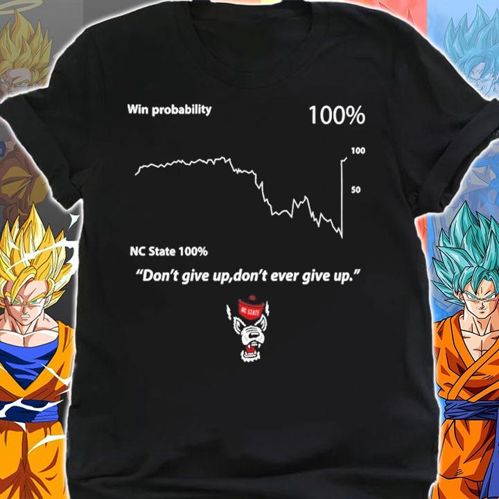 Student Wolfpack Club Win Probability Don't Give Up Don't Ever Give Up Shirt t-shirt shirt
