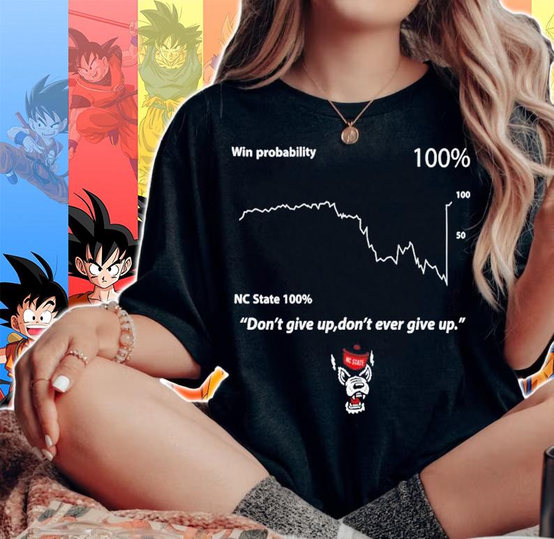 Student Wolfpack Club Win Probability Don't Give Up Don't Ever Give Up Shirt t-shirt woman shirt