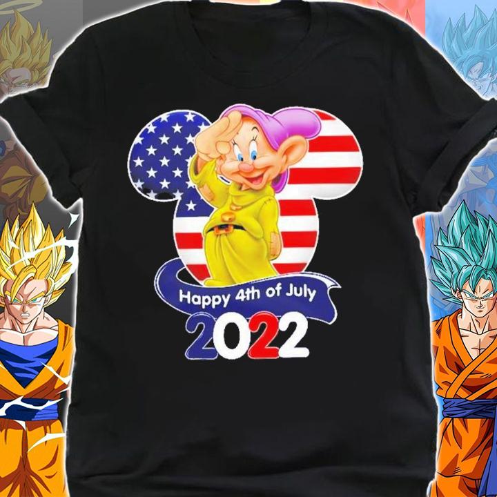 Dopey Dwarf Flag 4th Of July Colorful Disney Graphic Cartoon T-Shirt t-shirt shirt