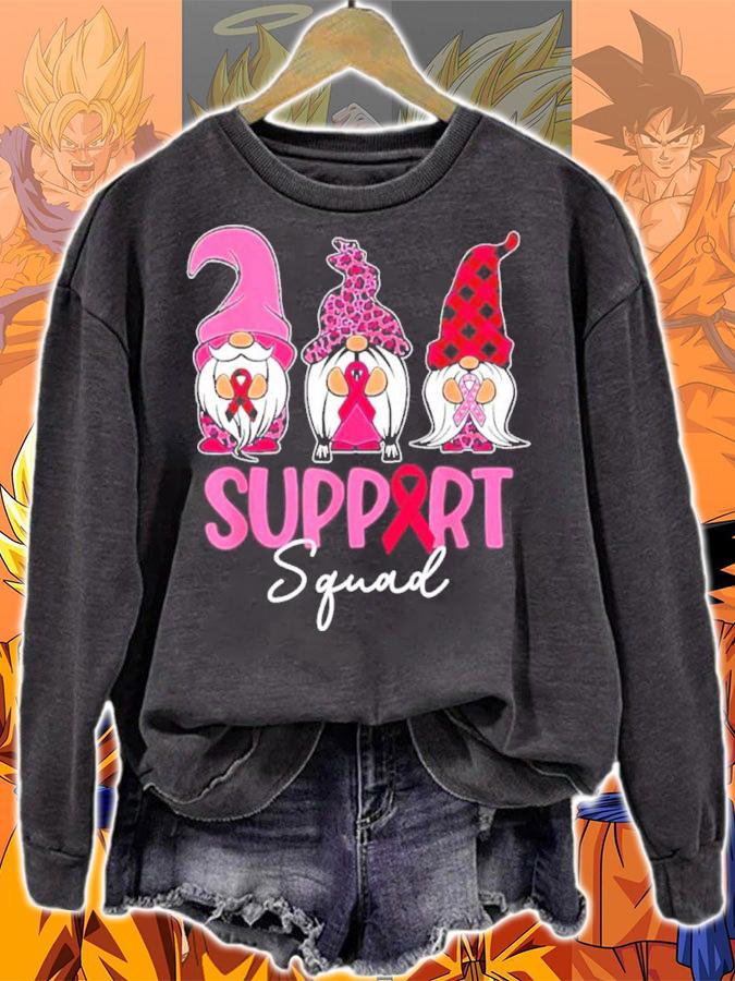 Gnomes Support Squad Breast Cancer Awareness Pink Ribbon Shirt t-shirt sweatshirt