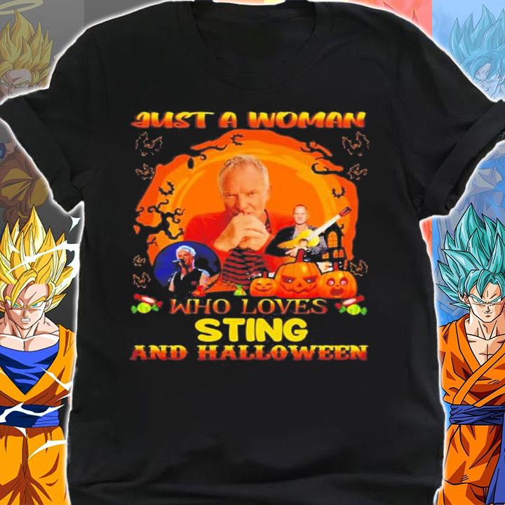 Just A Woman Who Loves Sting And Halloween Shirt t-shirt shirt