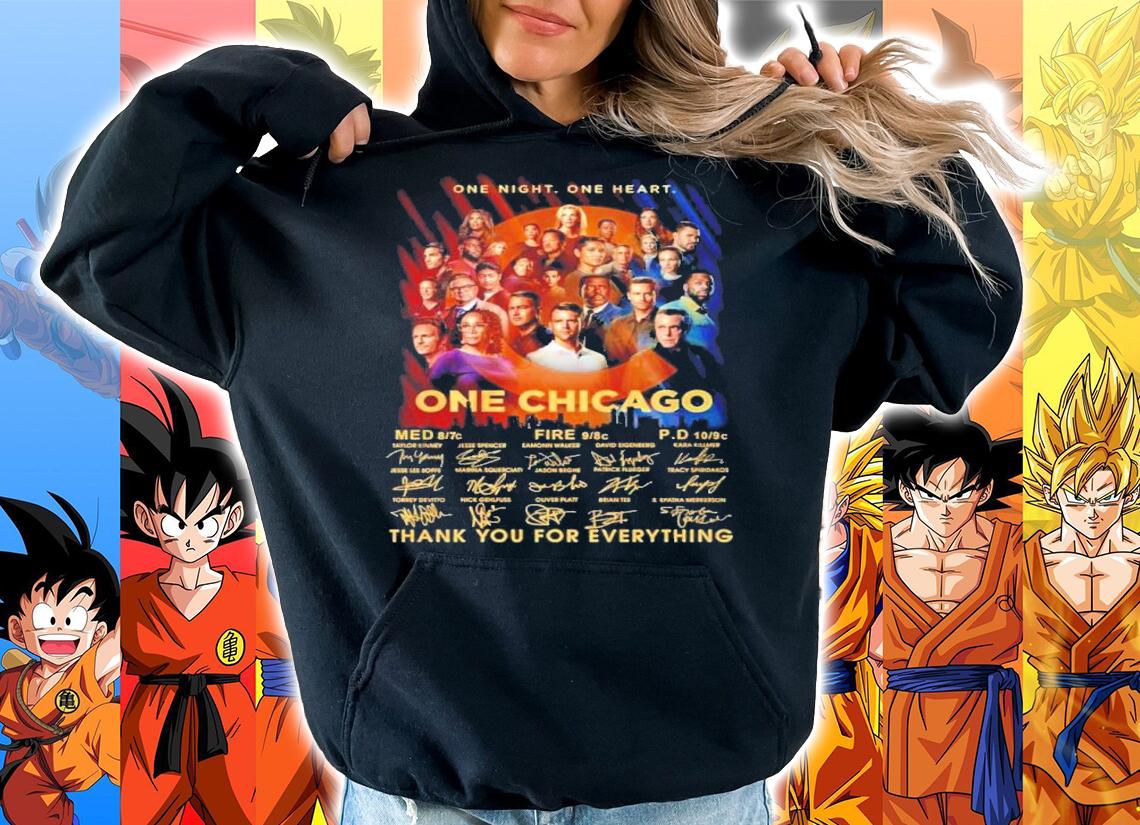 One Night One Heart One Chicago Signatures Thank You For Everything Shirt t-shirt hoodie