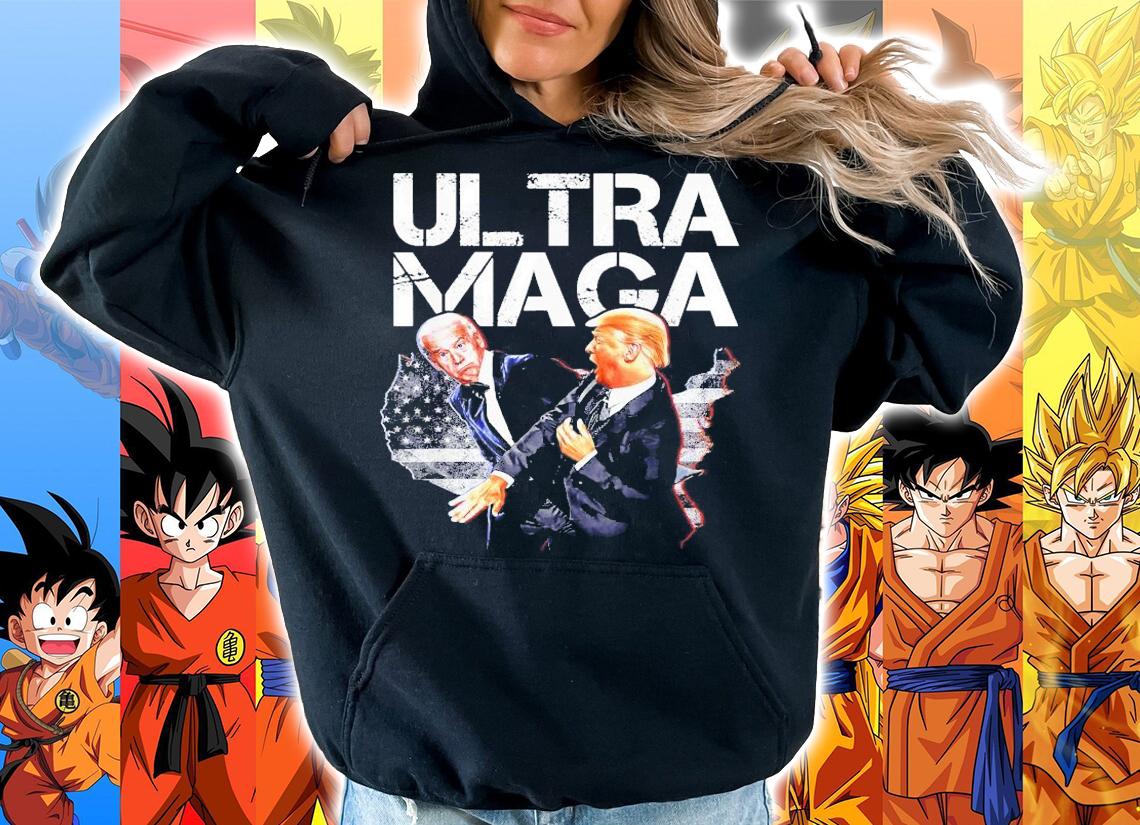 Ultra Maga Pro Trump 2024 Slap Biden USA Flag 4th Of July T-Shirt t-shirt hoodie