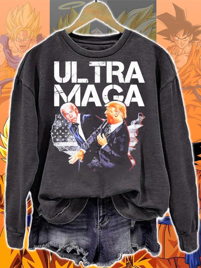 Ultra Maga Pro Trump 2024 Slap Biden USA Flag 4th Of July T-Shirt t-shirt sweatshirt