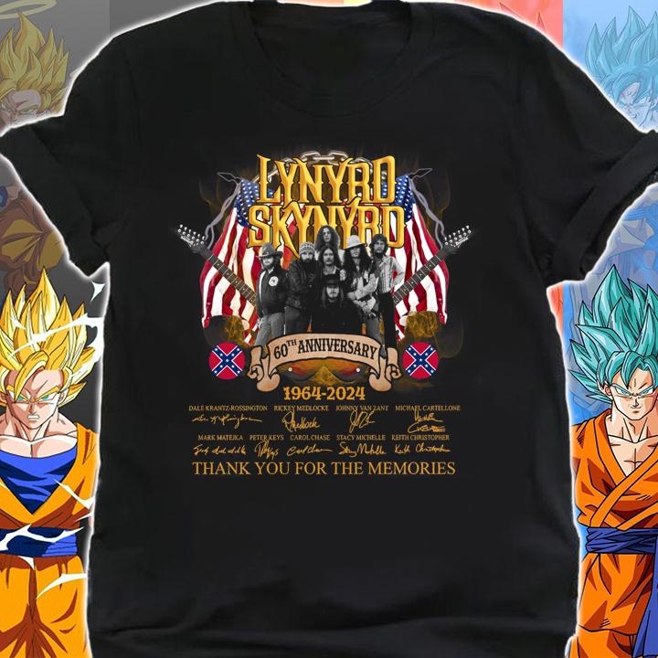 60th Anniversary Lynyrd Skynyrd 1964-2024 Signatures American Flag t-shirt shirt