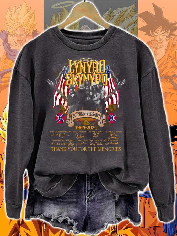 60th Anniversary Lynyrd Skynyrd 1964-2024 Signatures American Flag t-shirt sweatshirt