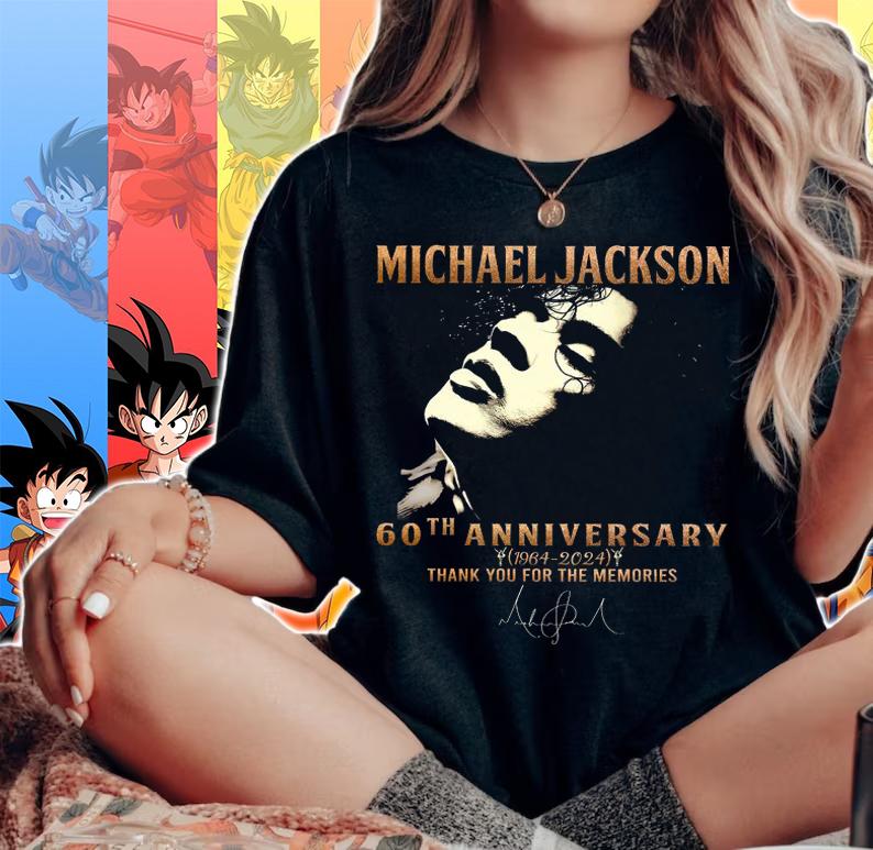 Michael Jackson 60th Anniversary 1964-2024 Thank You For The Memories Signature t-shirt woman shirt