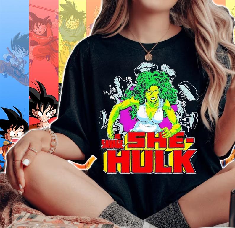 The Savage She Hulk Retro Comic T-Shirt t-shirt woman shirt