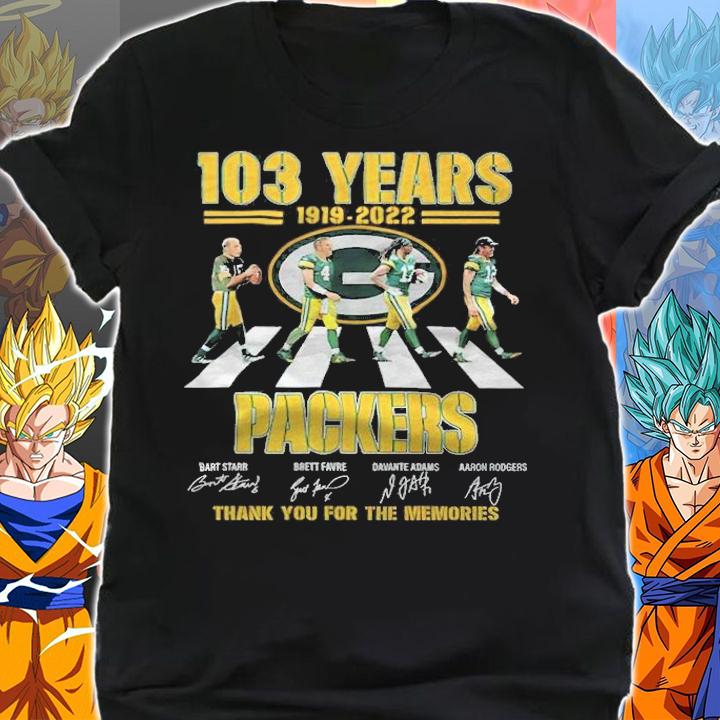 103 Years 1919-2022 Packers Abbey Signatures Thank You For The Memories Shirt t-shirt shirt