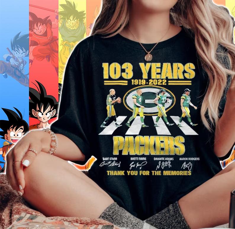 103 Years 1919-2022 Packers Abbey Signatures Thank You For The Memories Shirt t-shirt woman shirt