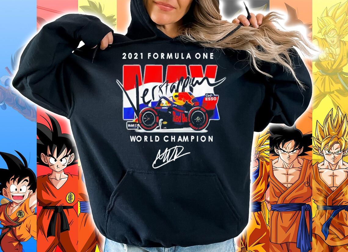 2021 Formula One Max Verstappen World Champion Signatures Shirt t-shirt hoodie