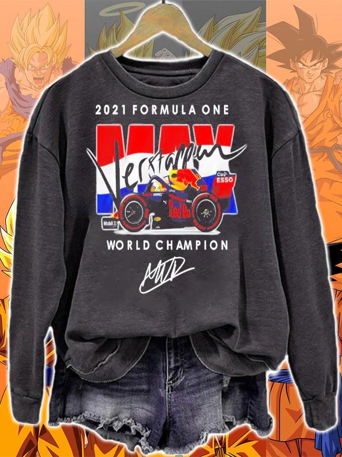 2021 Formula One Max Verstappen World Champion Signatures Shirt t-shirt sweatshirt