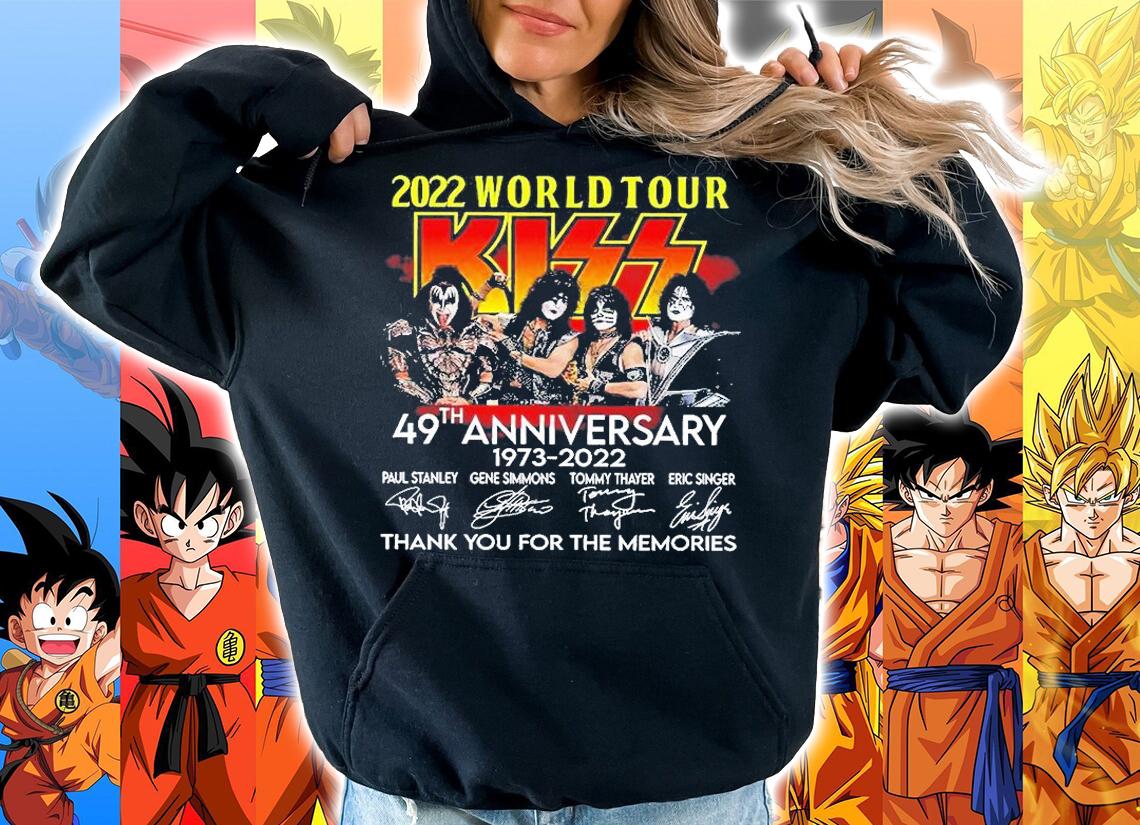 2022 World Tour Kiss 49th Anniversary 1973 2022 Signatures Thank You For The Memories t-shirt hoodie