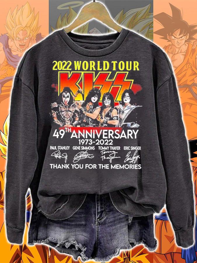 2022 World Tour Kiss 49th Anniversary 1973 2022 Signatures Thank You For The Memories t-shirt sweatshirt