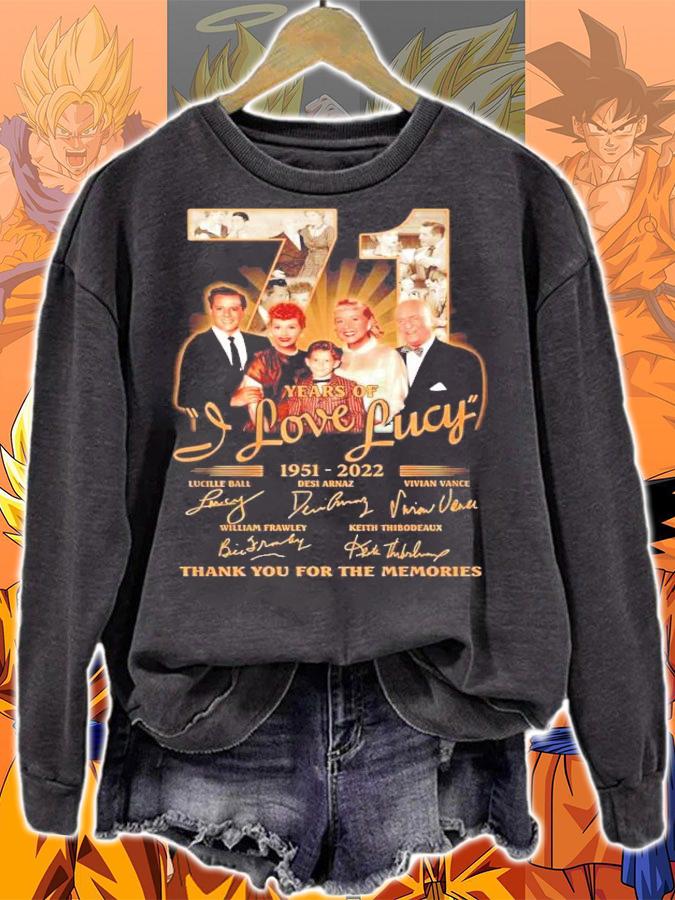 71 Years Of I Love Lucy 1951-2022 Signatures Thank You For The Memories Shirt t-shirt sweatshirt