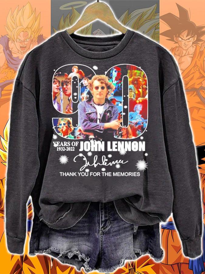 90 Years Of 1932-2022 John Lennon Signatures Thank You For The Memories Shirt t-shirt sweatshirt