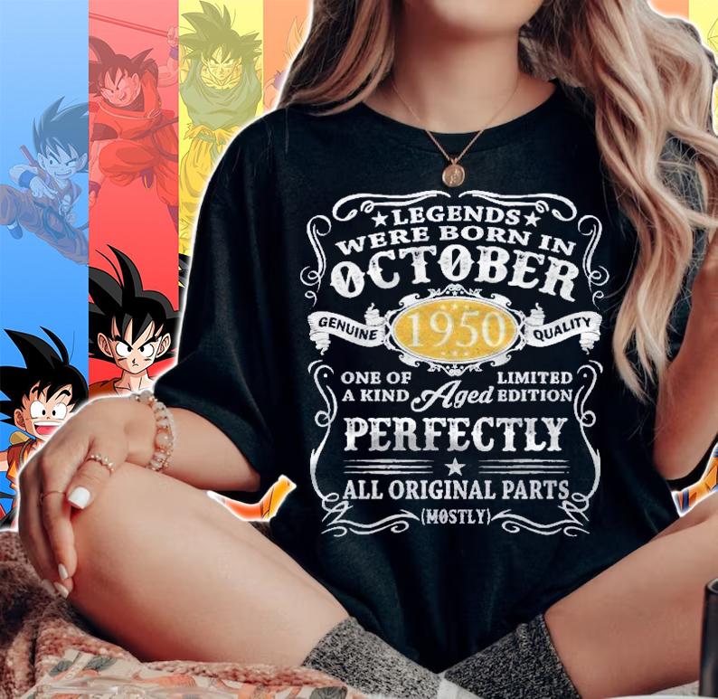 71St Birthday Decorations Legends Were Born In October 1950 Ver2 Shirt t-shirt woman shirt