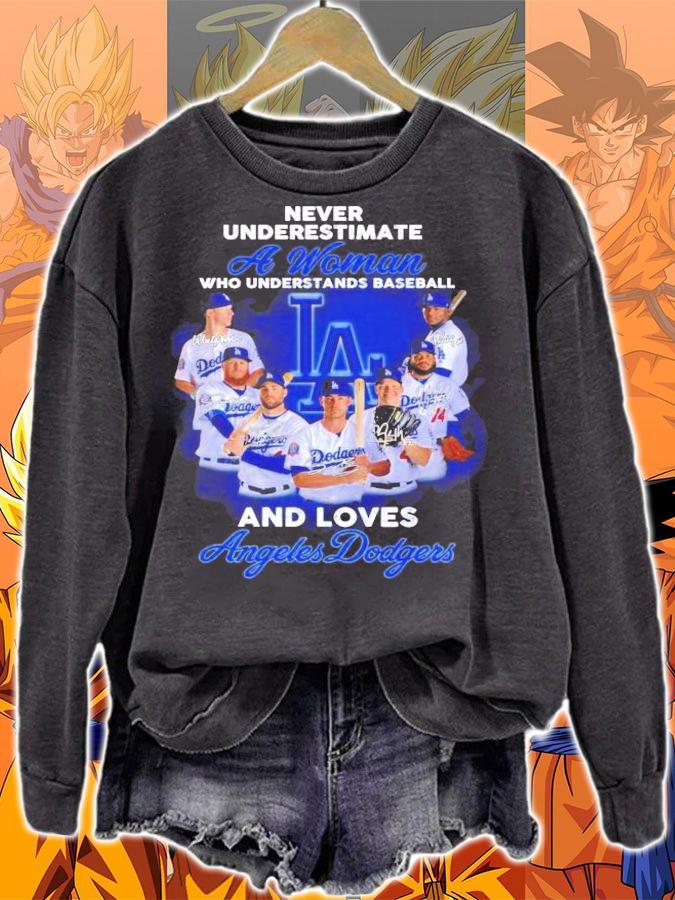 A Woman who understands baseball and loves Angeles Dodgers signatures shirt t-shirt sweatshirt