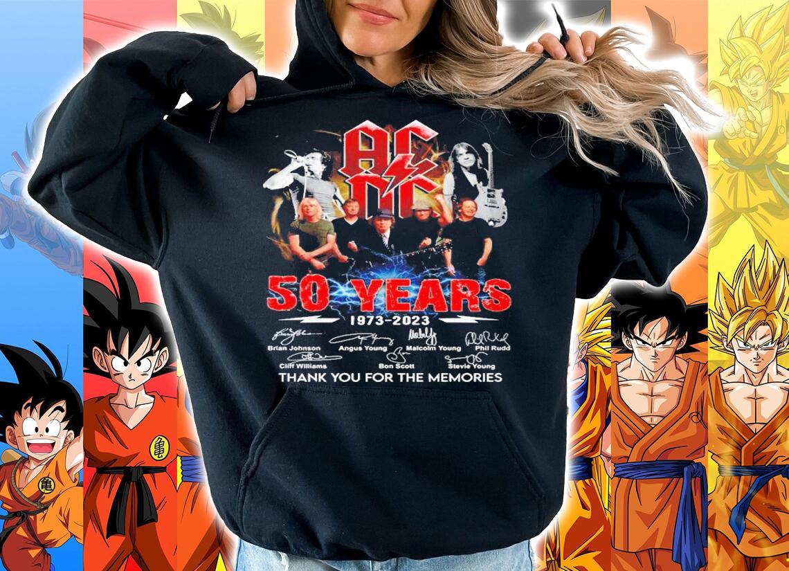 ACDC 50 years 1973-2023 signature shirt t-shirt hoodie