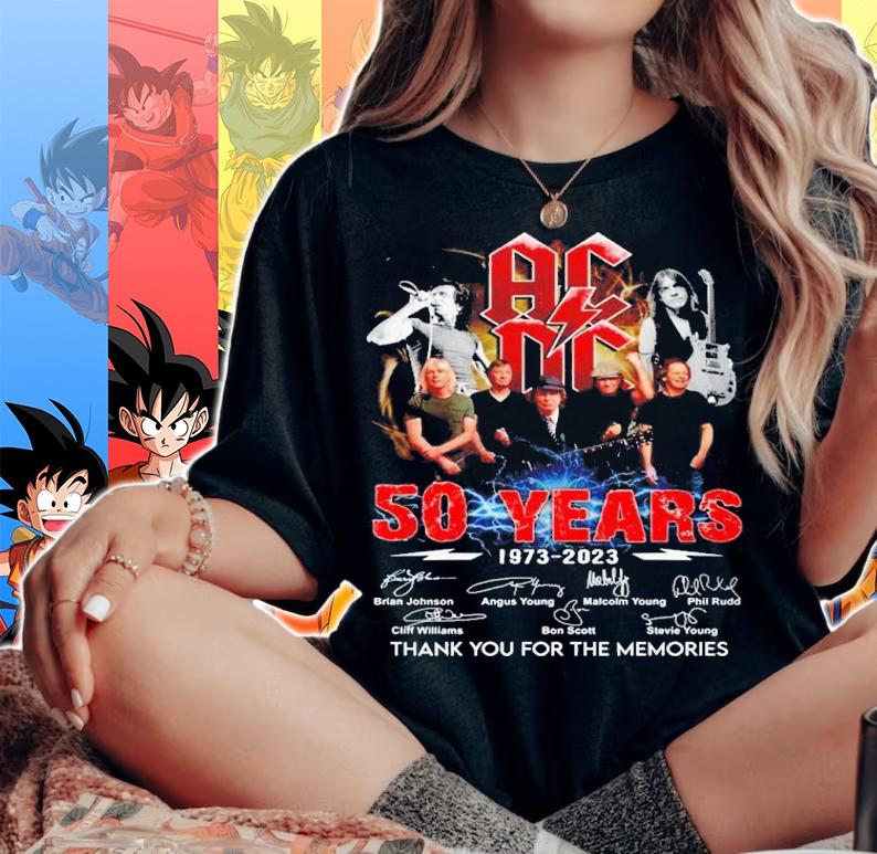 ACDC 50 years 1973-2023 signature shirt t-shirt woman shirt