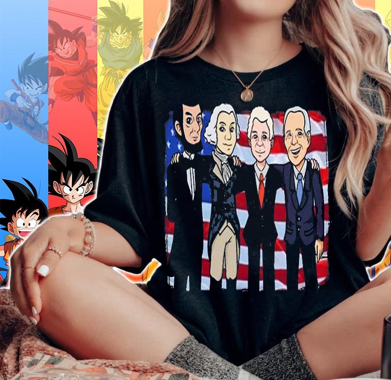 America USA Flag Chillin Presidents T-Shirt t-shirt woman shirt