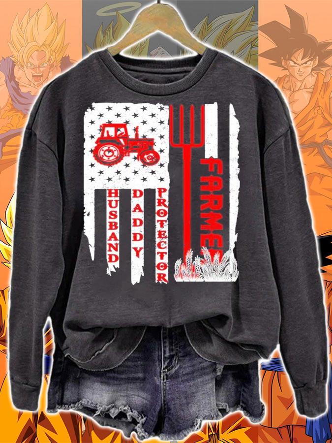 American Flag Farmer Husband Daddy Protector Shirt t-shirt sweatshirt