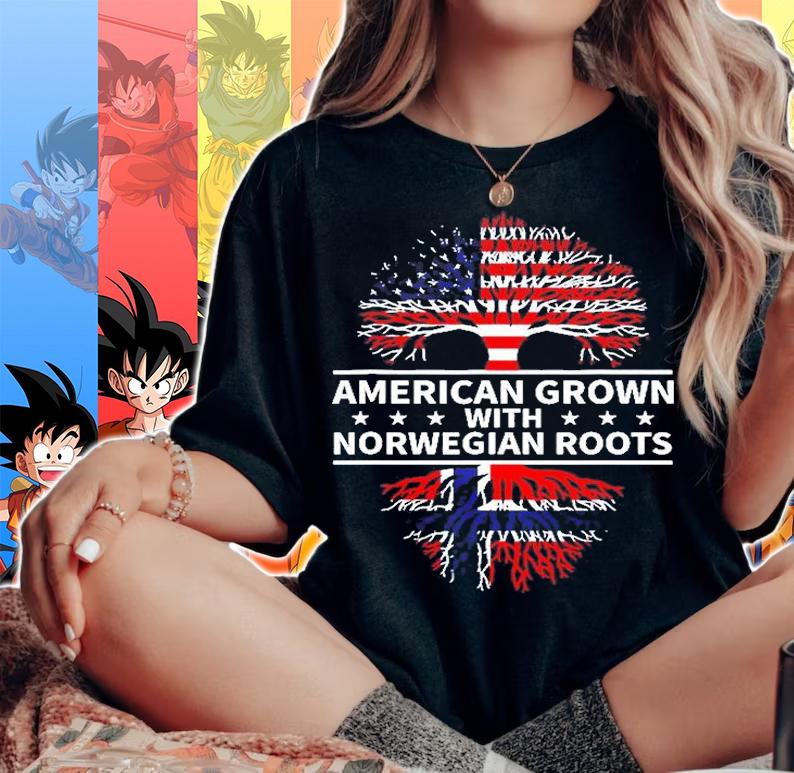American Grown With Norwegian Roots T-Shirt t-shirt woman shirt