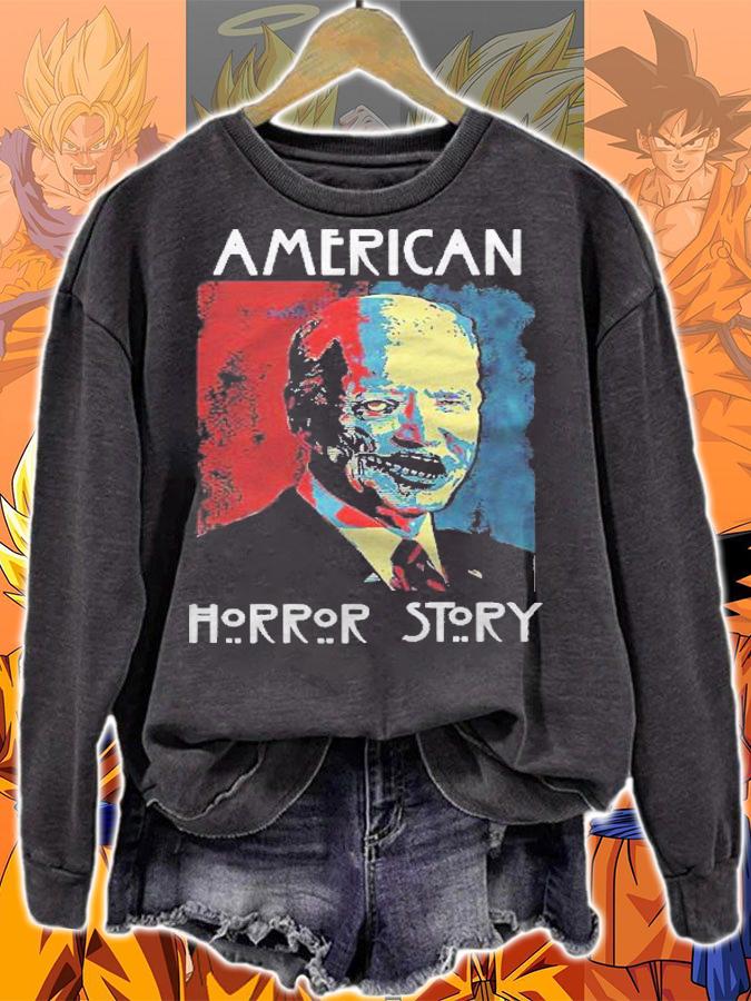 Anti Biden Horror American Horror Story Funny Halloween Premium Shirt t-shirt sweatshirt