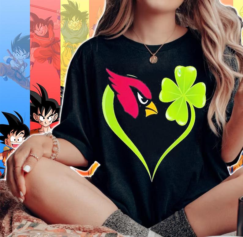 Arizona Cardinals Shamrock Heart St Patrick's Day T-Shirt t-shirt woman shirt