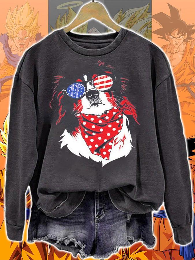 Australian Shepherd 4th Of July Shirt Aussie American Flag T-Shirt t-shirt sweatshirt