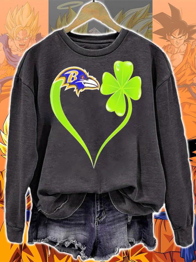 Baltimore Ravens Shamrock Heart St Patrick's Day T-Shirt t-shirt sweatshirt