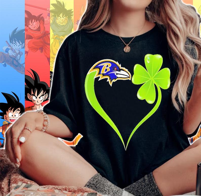 Baltimore Ravens Shamrock Heart St Patrick's Day T-Shirt t-shirt woman shirt