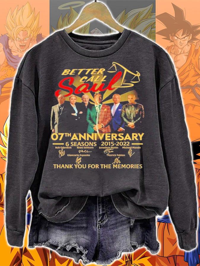 Better Call Saul 07th Anniversary 6 Seasons 2015-2022 Signatures Thank You For The Memories Shirt t-shirt sweatshirt