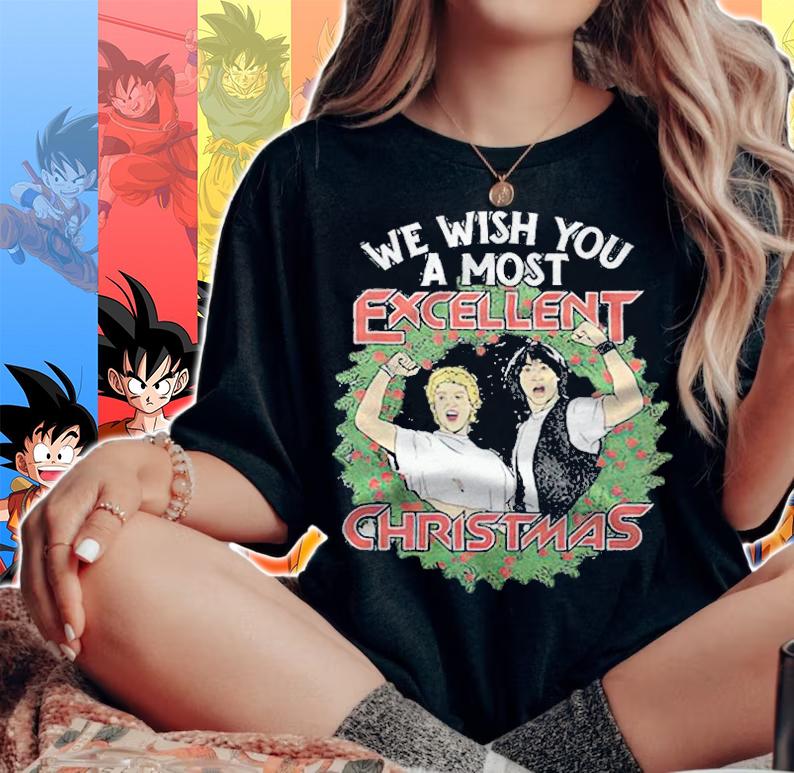 Bill and Ted We Wish You A Most Excellent Christmas t-shirt woman shirt