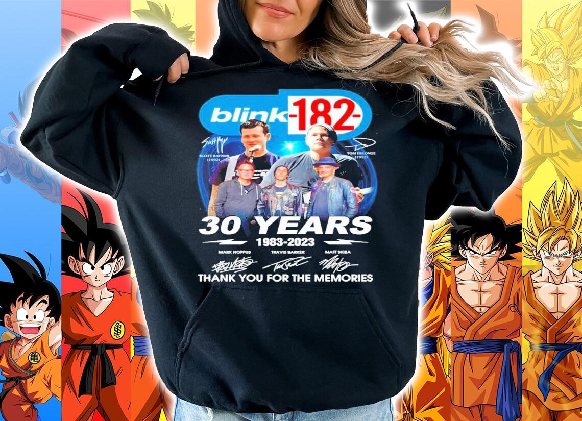 Blink-182 30 Years 1983-2023 Signatures Thank You For The Memories t-shirt hoodie