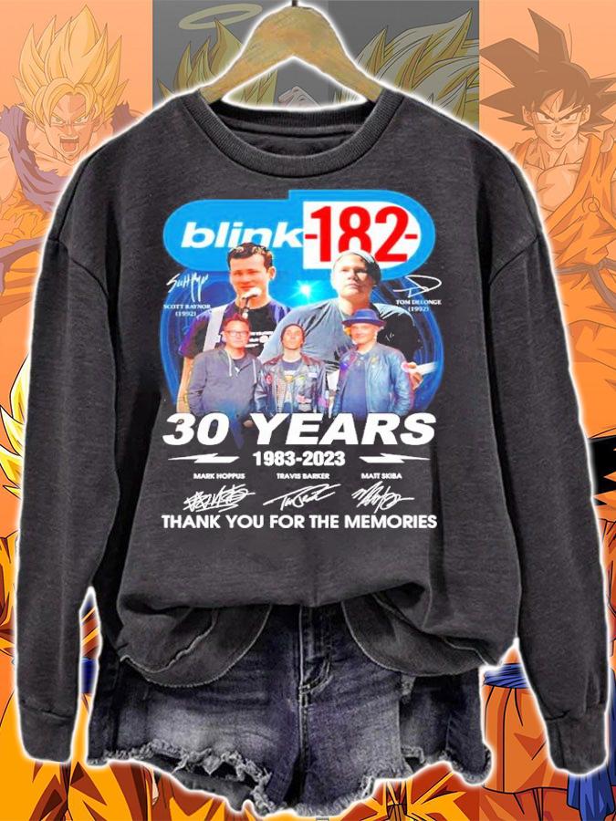 Blink-182 30 Years 1983-2023 Signatures Thank You For The Memories t-shirt sweatshirt